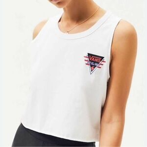 VANS Ladies' Suma Time Crop Classic White Cropped Relaxed T Tee Shirt Top M